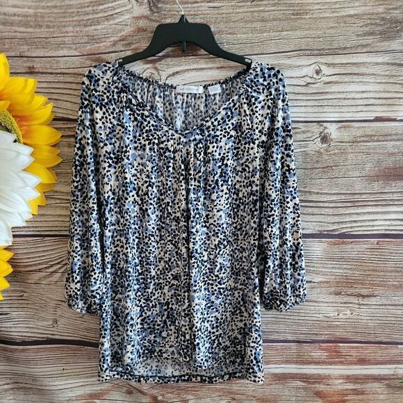 Liz Claiborne blouse lo g Sleeve Women's XL multicolored Pre-owned - Picture 1 of 5